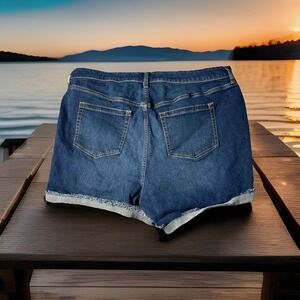 Torrid Jean Shorts Womens Plus Size‎ 18 Blue Denim Exposed Button Fly Cut Offs
